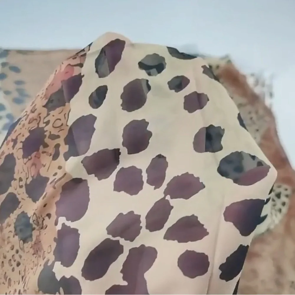 Leopard Print Scarf - Tan and Black